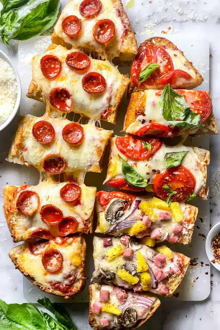 French Bread Pizza Recipe by Foodie Crush
