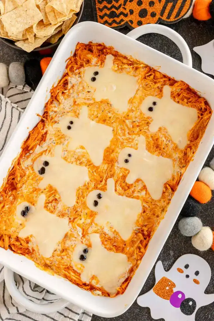 Halloween Buffalo Chicken Dip (Booffalo Dip) Recipe by Play Party Plan
