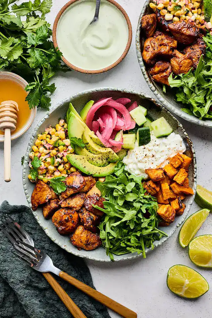 Hot Honey Chicken Bowls Recipe by Two Peas and Their Pod
