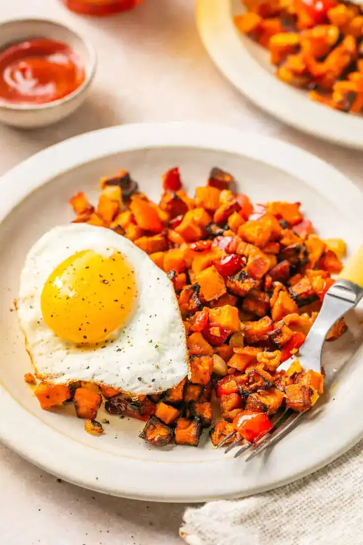 Air Fryer Sweet Potato Hash Recipe by Lauren Fit Foodie
