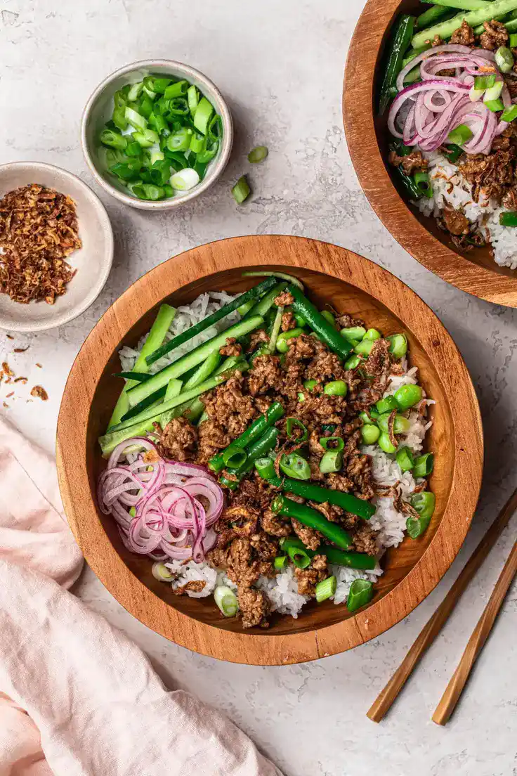 Teriyaki Ground Turkey Rice Bowls Recipe by Our Nourishing Bowl
