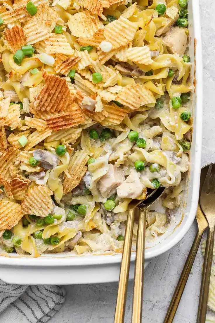 Sour Cream & Onion Tuna Noodle Casserole Recipe by A Farmgirl’s Dabbles
