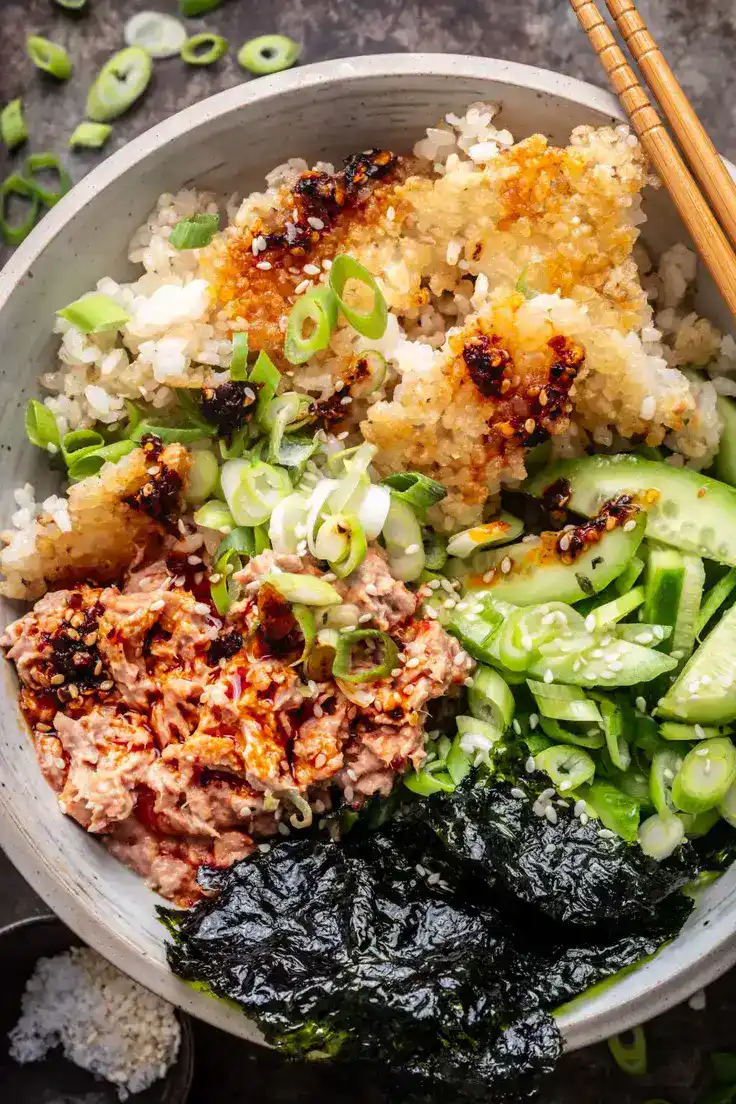 Spicy Tuna Sushi Bowl Recipe by Wandering Chickpea
