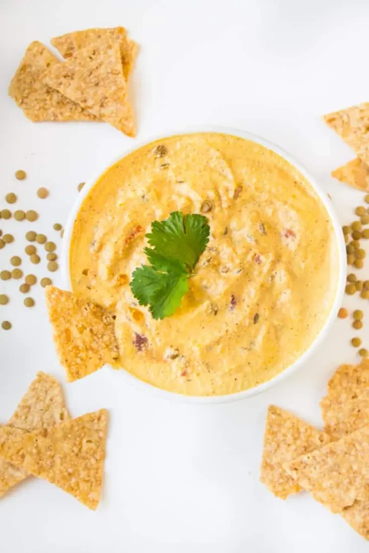 Slow Cooker Vegan Chili Cheese Lentil Dip Recipe by Kara Lydon
