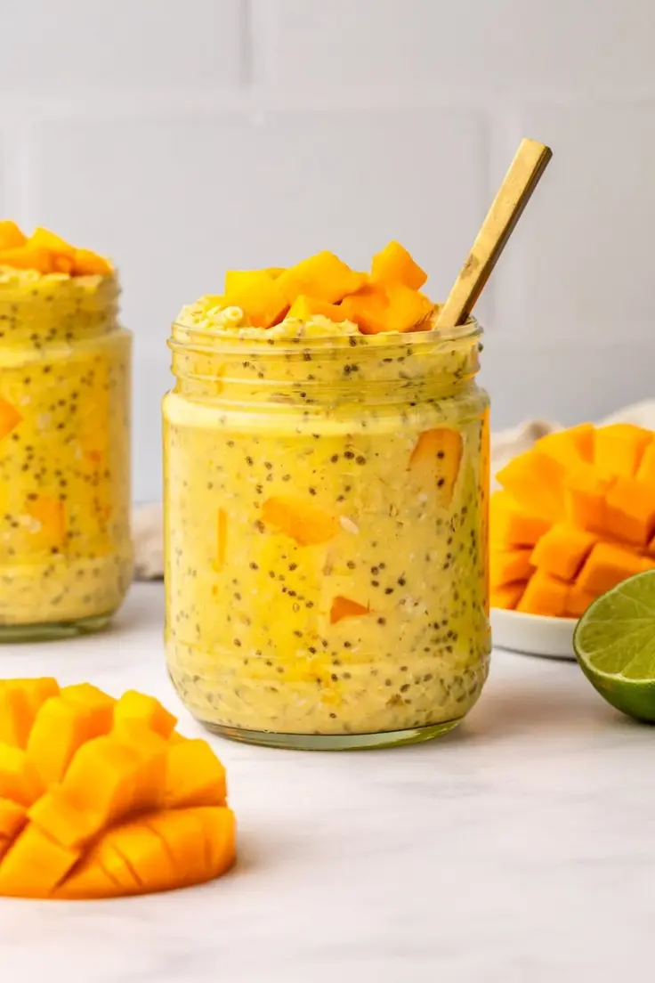 Vibrant Mango Overnight Oats Recipe by From My Bowl