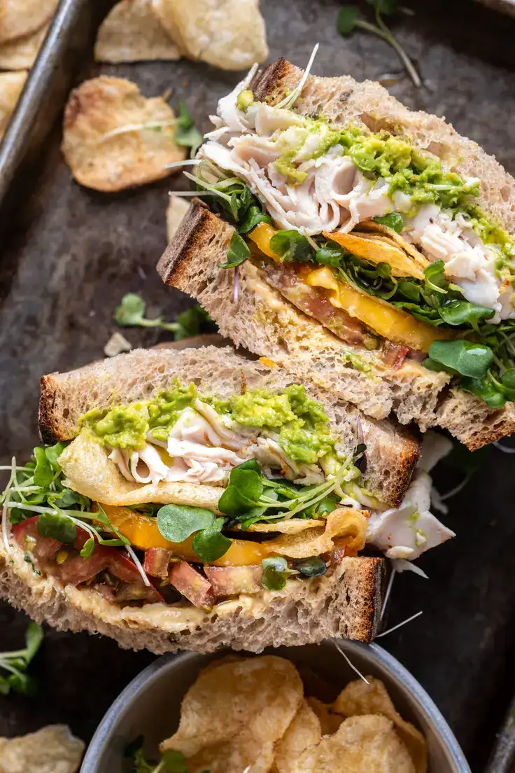 Honey Mustard Turkey Avocado Sandwich Recipe by Wandering Chickpea
