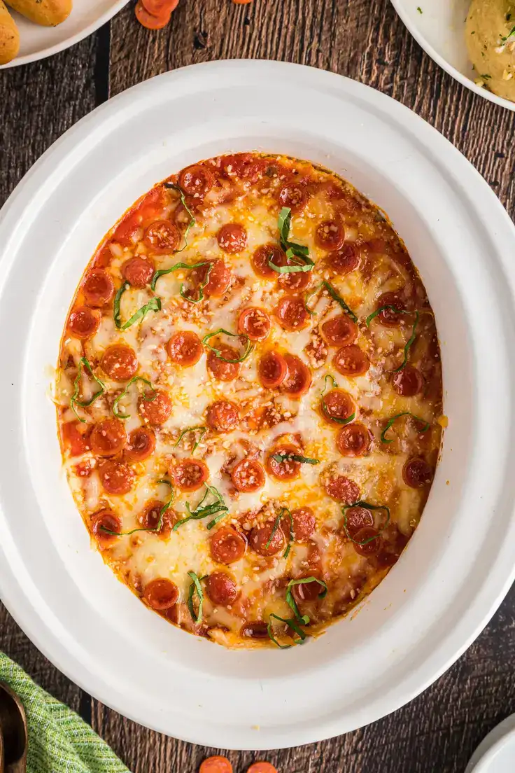 Crockpot Pizza Dip Recipe by The Magical Slow Cooker
