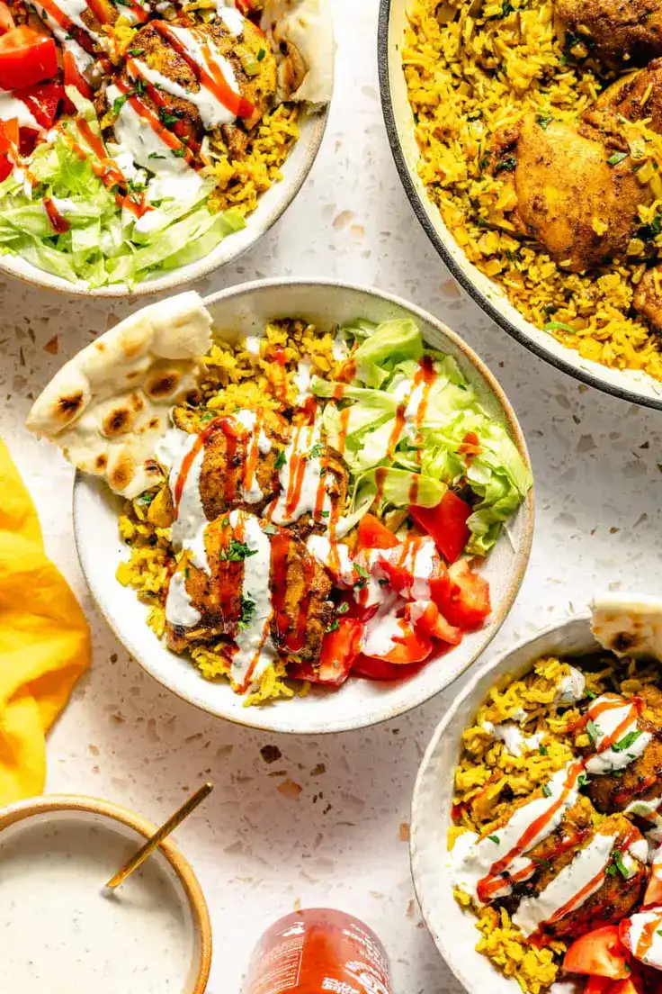 Halal Guys-Inspired Chicken and Rice Skillet Recipe by The Defined Dish

