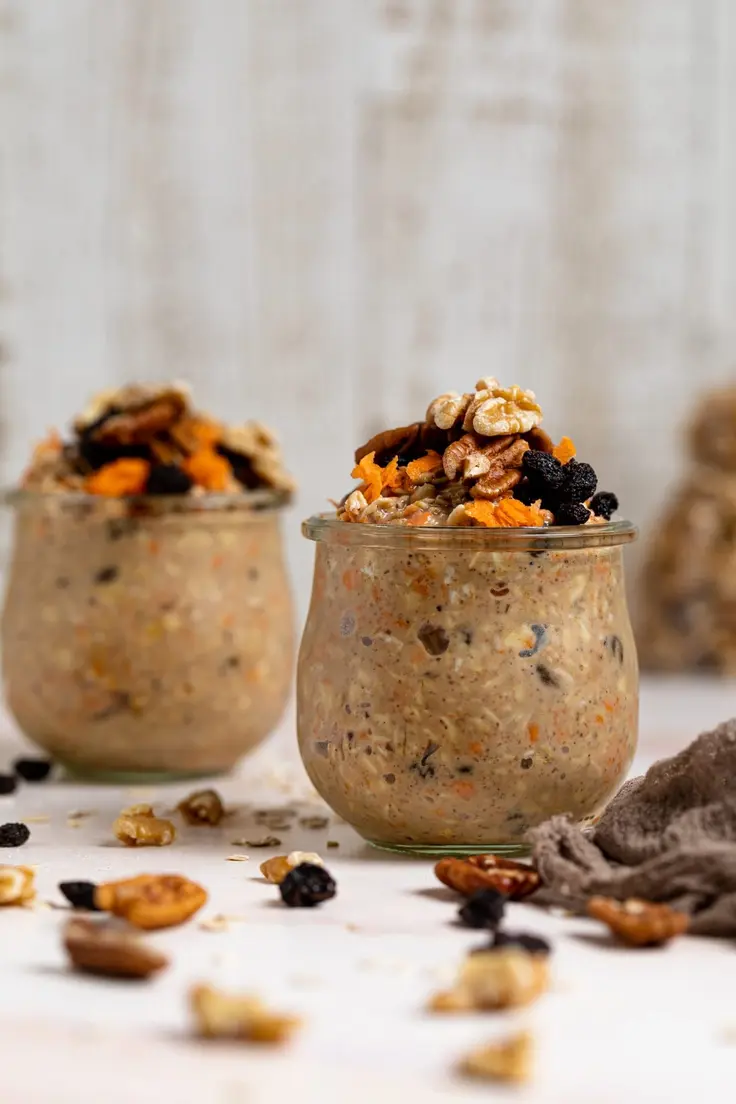Spiced Carrot Cake Overnight Oats Recipe by Orchids & Sweet Tea