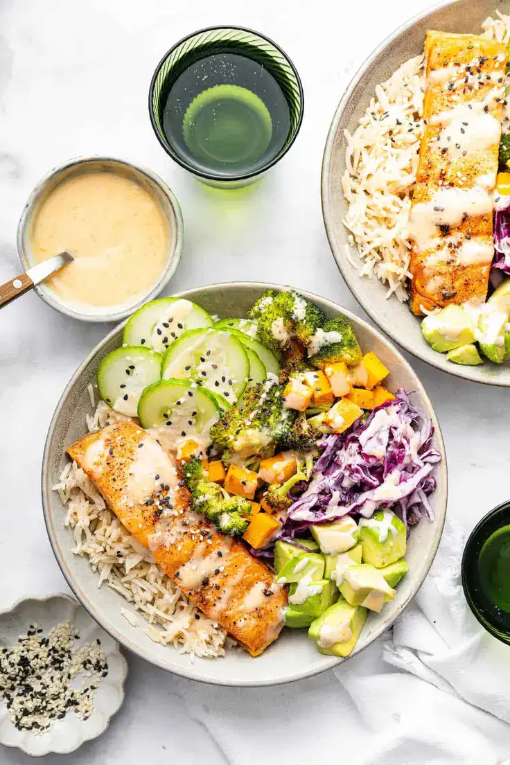 Salmon Power Bowl Recipe by Simple Quinoa
