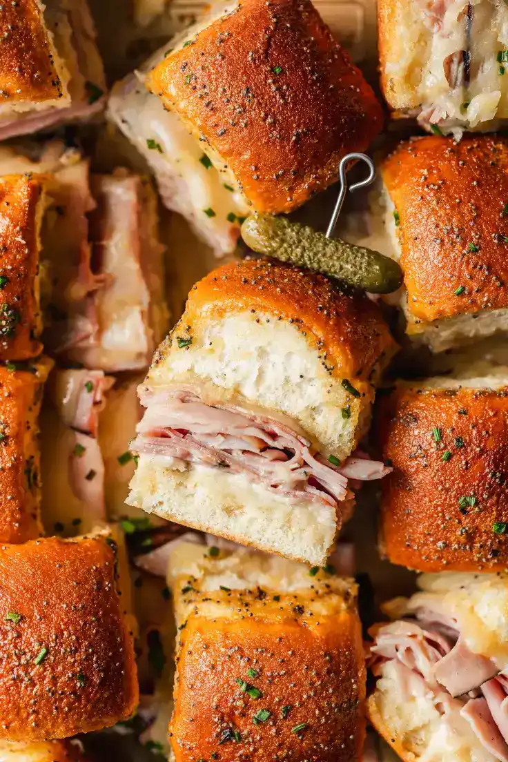 Baked Brown Sugar Ham and Cheese Sliders
