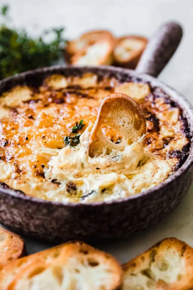 Slow Cooker Jammy Hot Caramelized Onion Dip Recipe by Little Spice Jar
