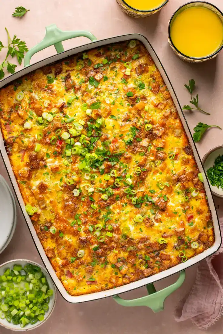 Breakfast Strata (Make-Ahead Egg Casserole) Recipe by Feasting At Home