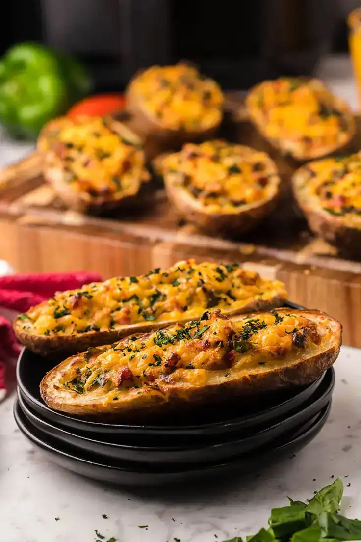 Air Fryer Twice Baked Breakfast Potatoes Recipe by xoxo Bella
