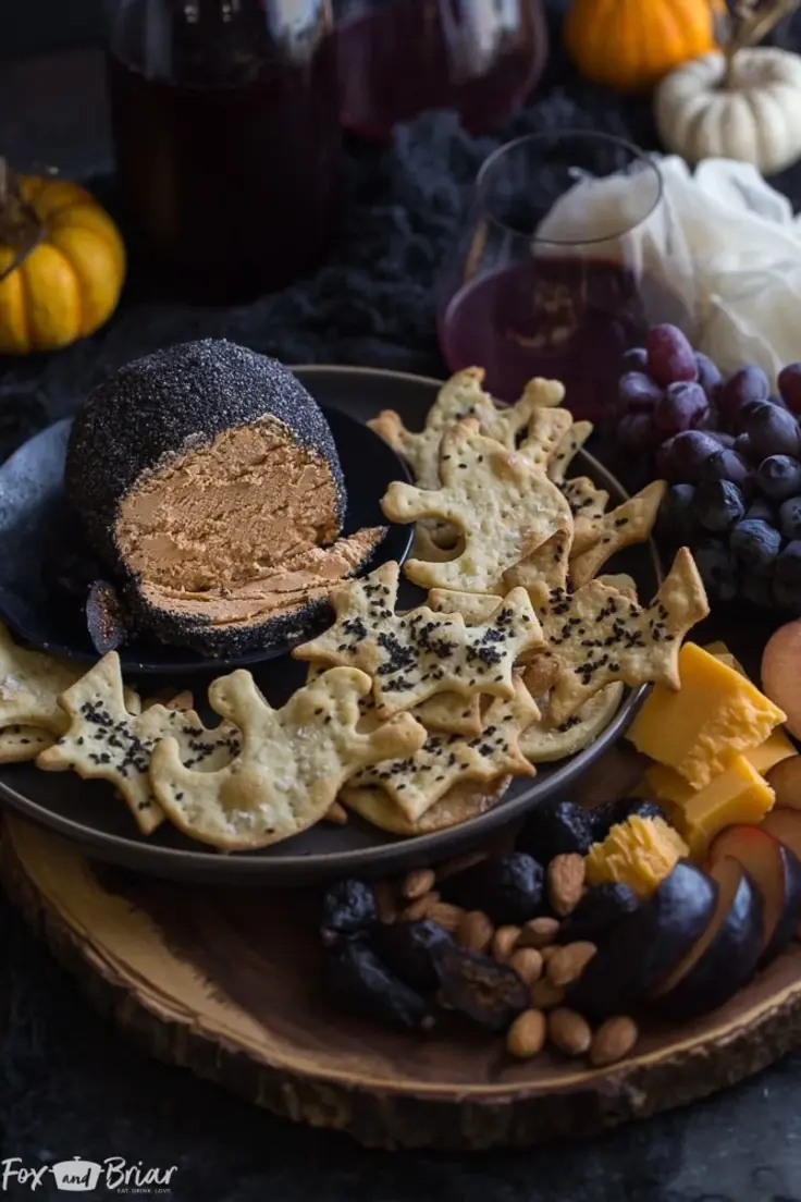 Roasted Garlic Cheese Ball for Halloween Recipe by Fox and Briar
