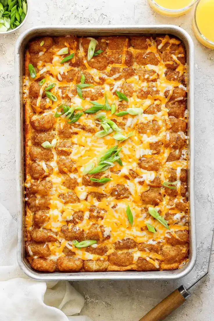 Tater Tot Breakfast Casserole Recipe by A Farmgirl’s Dabbles