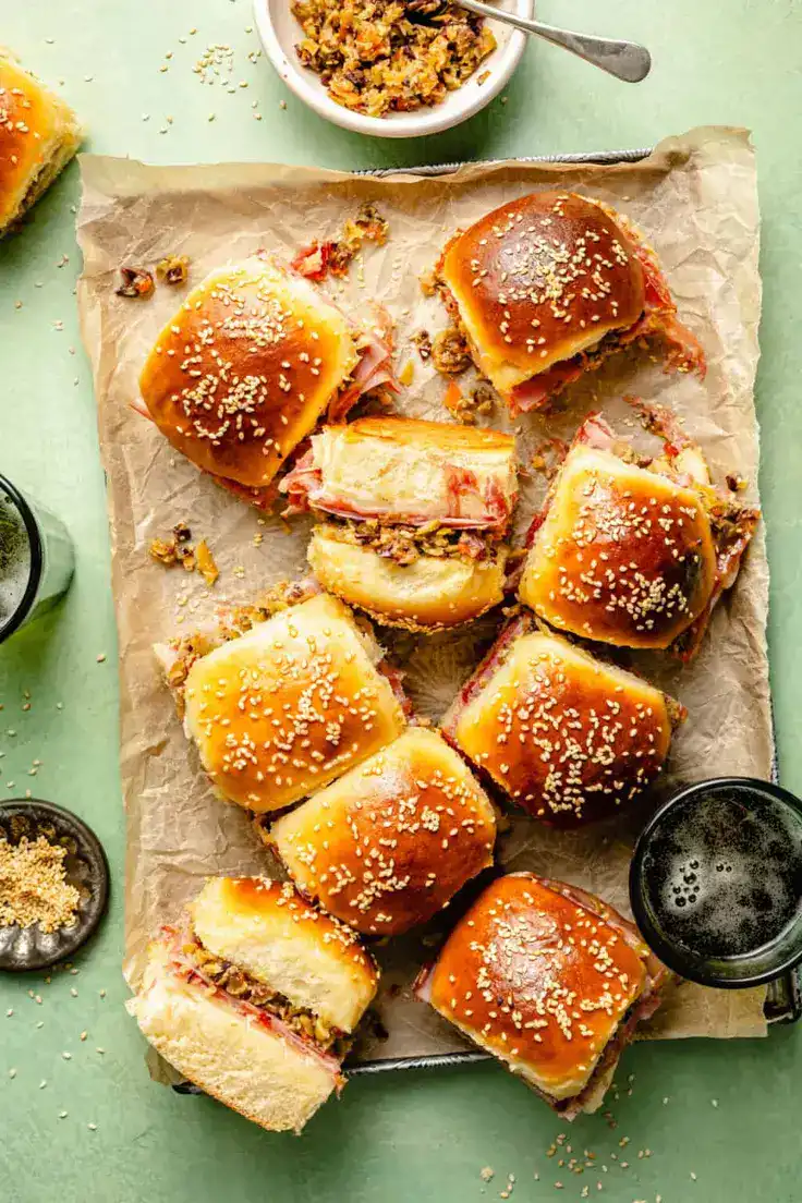 Muffuletta Sliders Recipe by The Defined Dish
