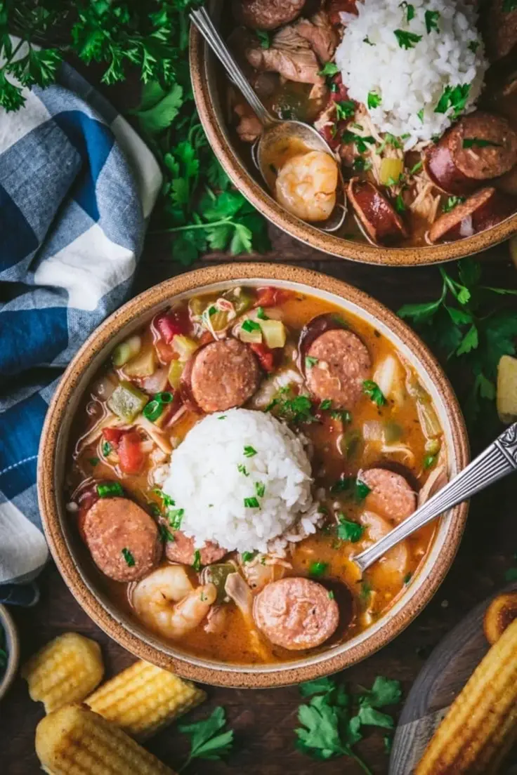 Crockpot Gumbo with Chicken, Sausage, & Shrimp Recipe by The Seasoned Mom