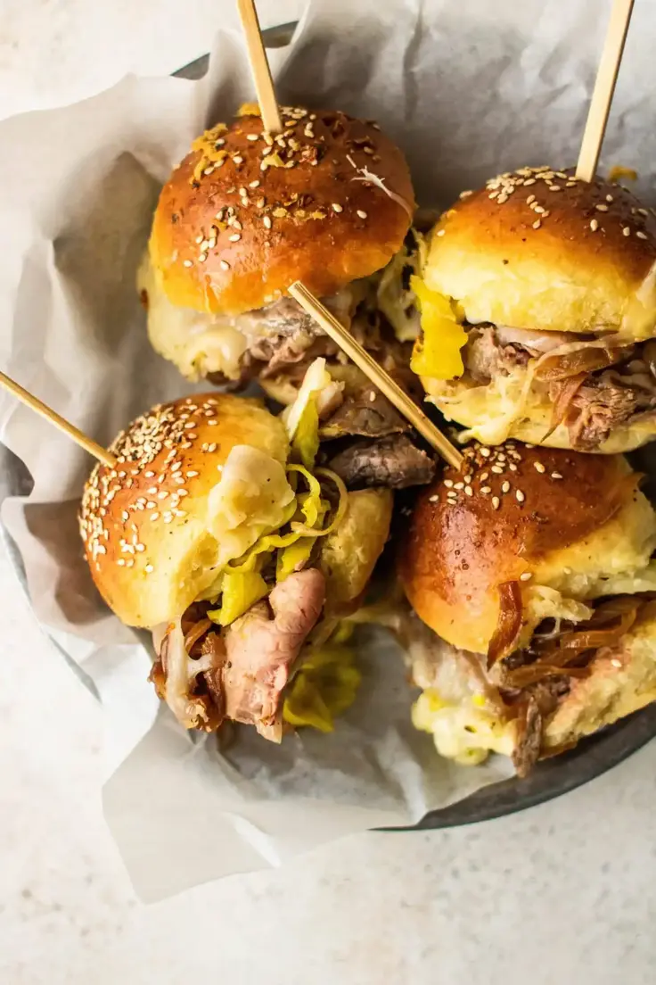 Italian Roast Beef Sliders Recipe by So Much Food Blog
