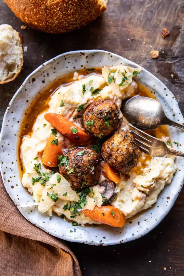 Crockpot Coq au Vin Meatballs Recipe by Half Baked Harvest