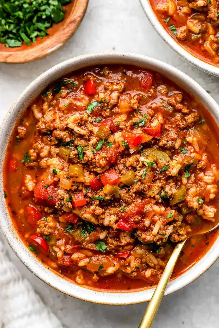 Crockpot Stuffed Pepper Soup Recipe by The Cookie Rookie