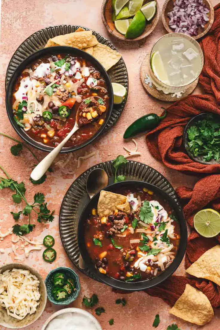 Crockpot Taco Soup Recipe by Foxes Love Lemons