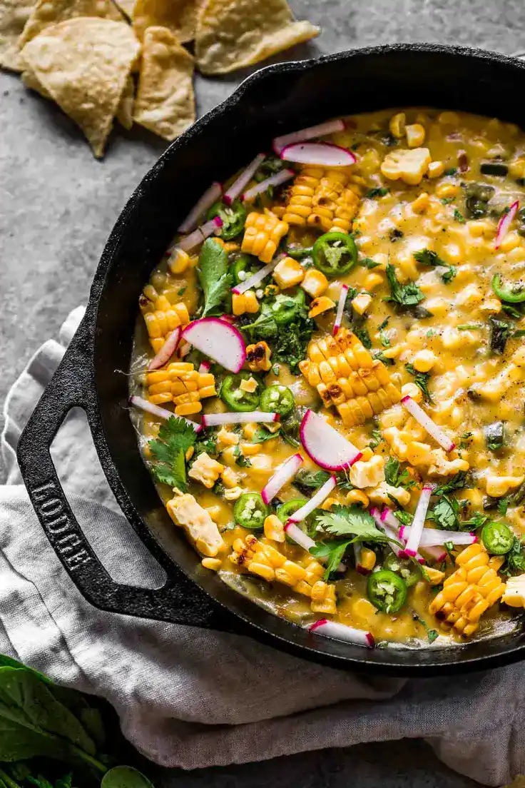 Mexican Corn Queso Dip Recipe by Platings & Pairings