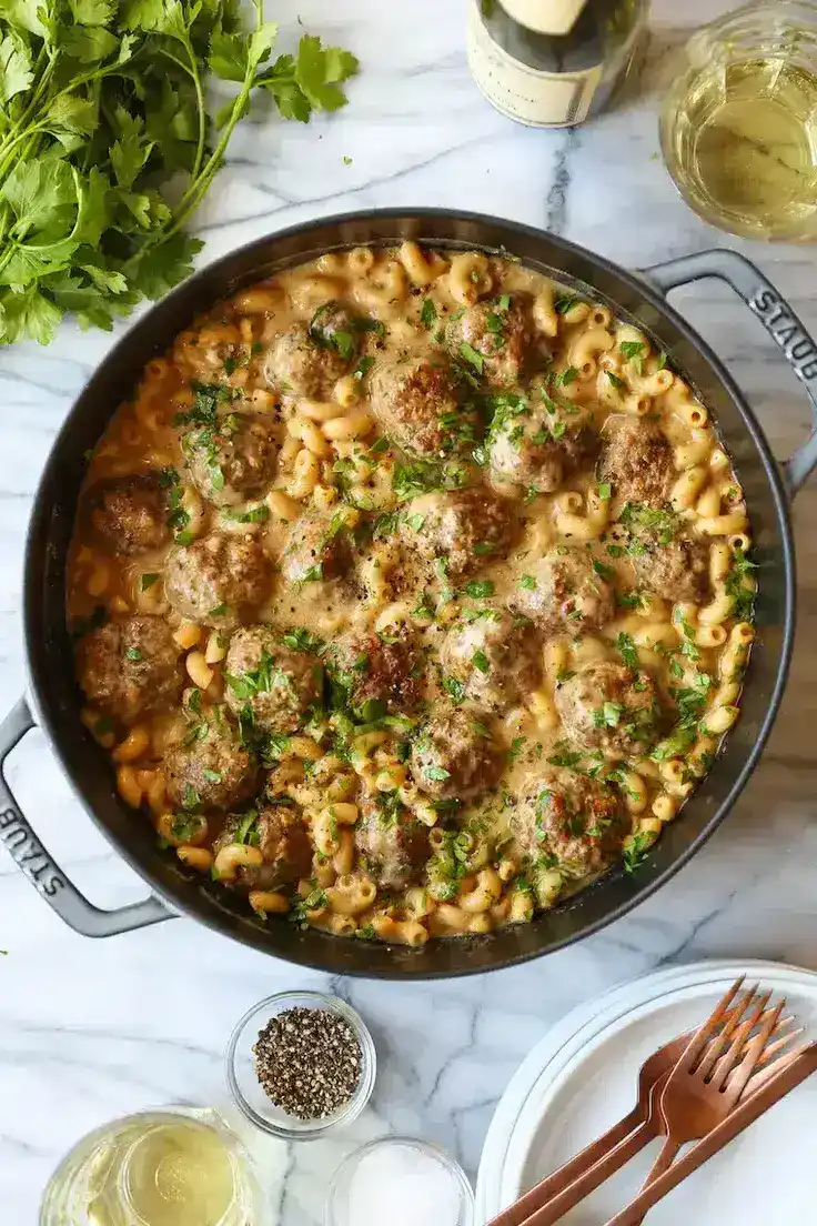  Swedish Meatball Pasta Recipe by Damn Delicious
