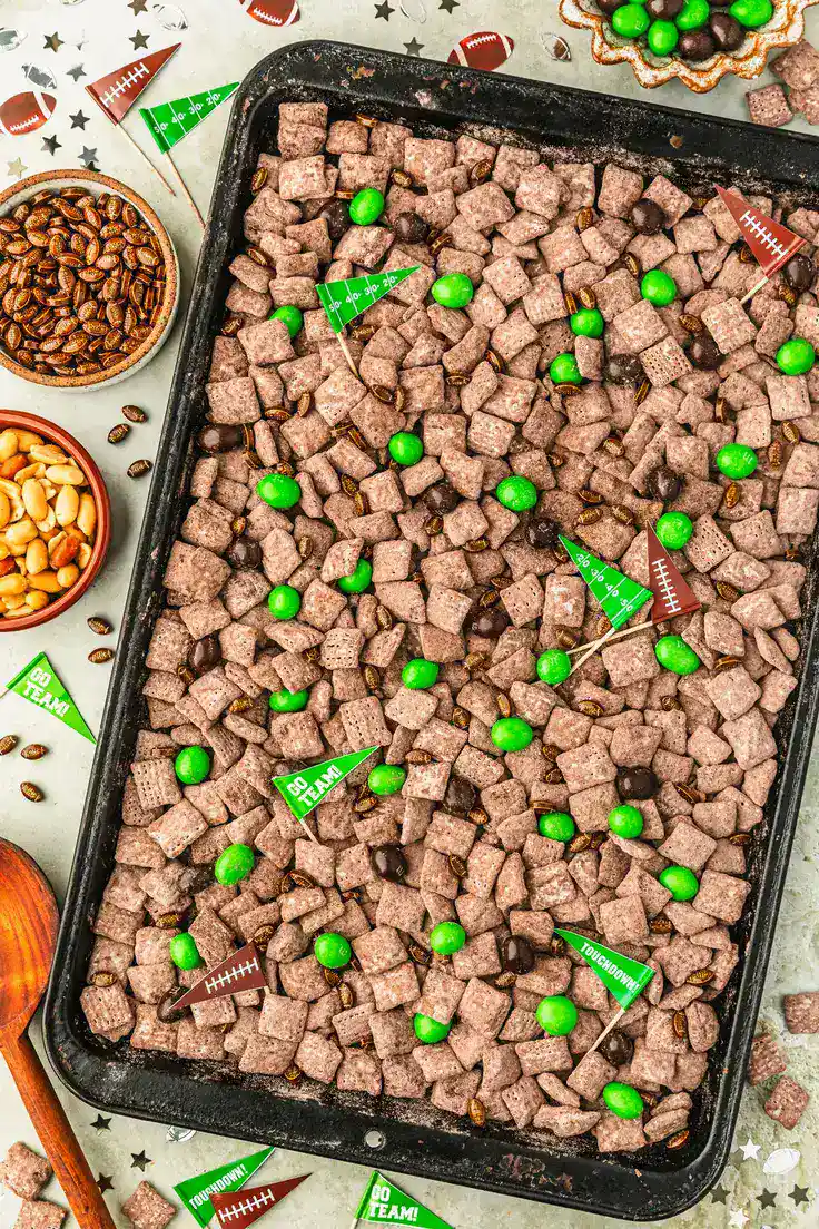 Football Muddy Buddy Recipe by Sunday Table
