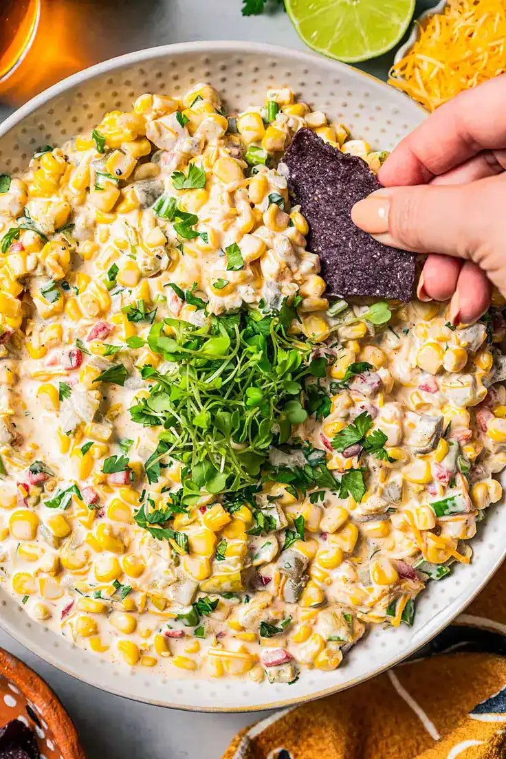 Creamy Corn Dip Recipe by Diethood