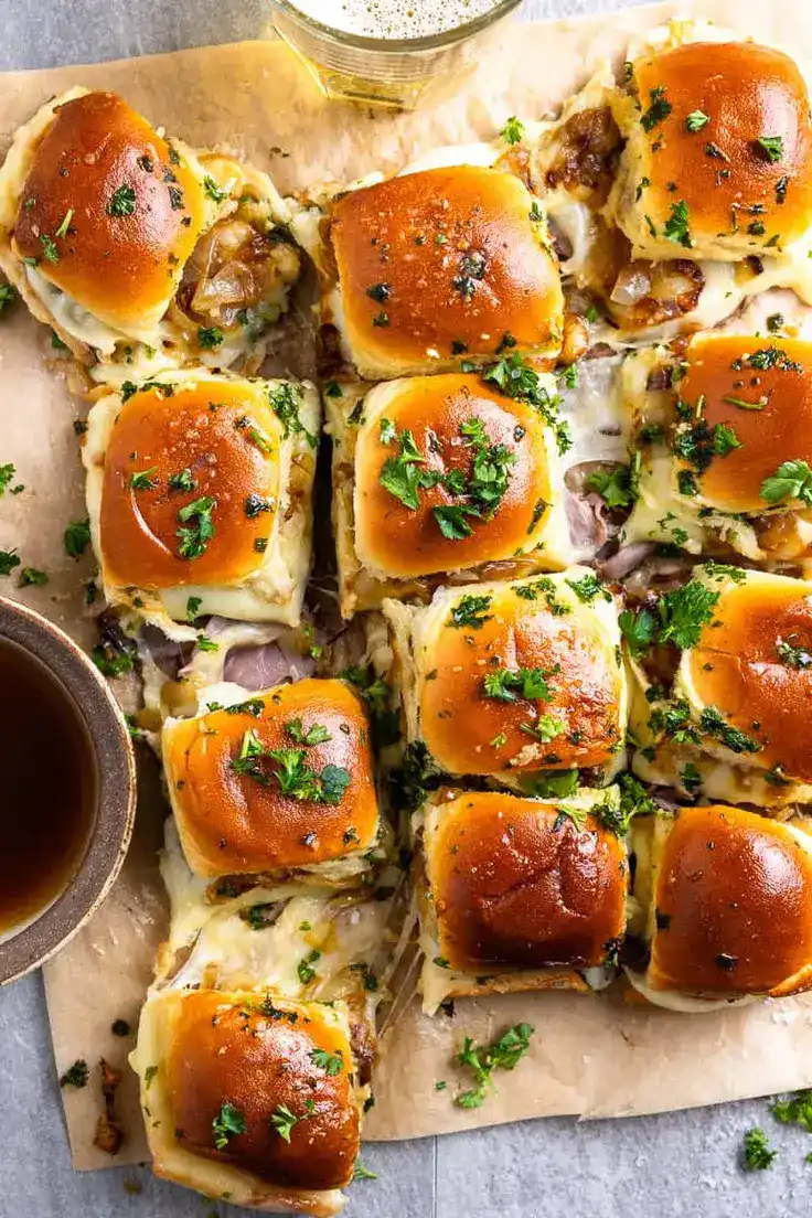 French Onion Roast Beef Sliders Recipe by Modern Farmhouse Eats
