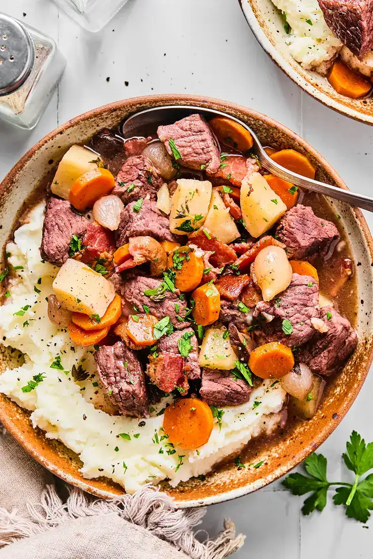 Slow Cooker Beef Bourguignon {Gluten Free} Recipe by Unbound Wellness
