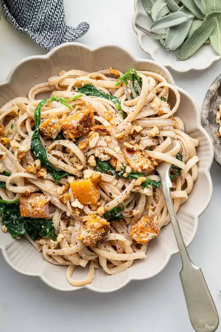 Walnut Pasta With Butternut Squash Recipe by Simply Quinoa