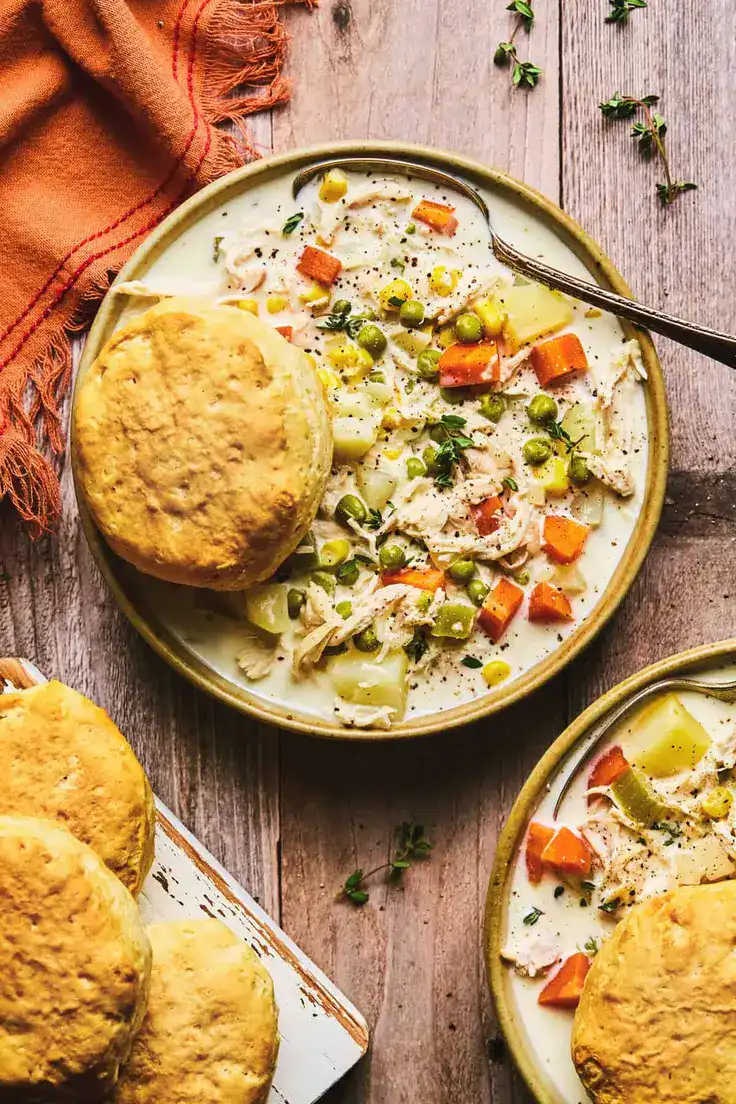 Slow Cooker Chicken Pot Pie Soup Recipe by Le Creme De La Crumb