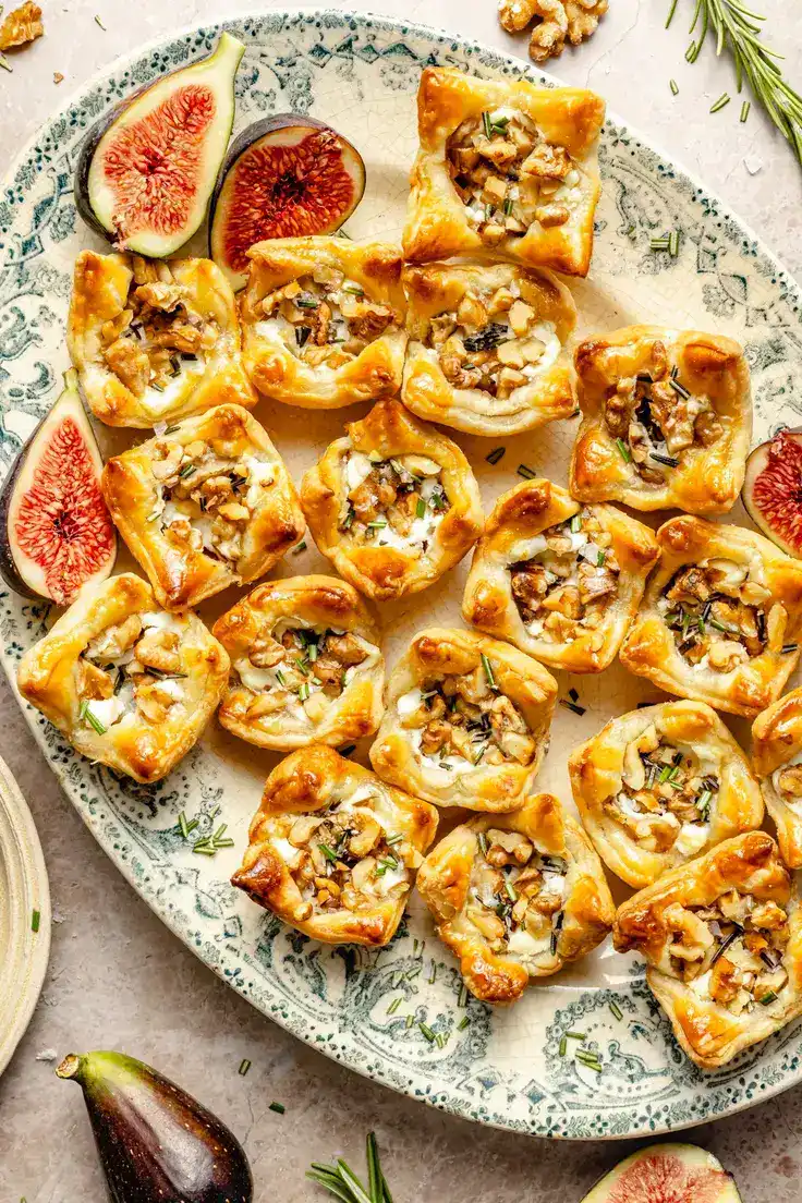 Fig & Goat Cheese Puff Pastry Bites Recipe by Ambitious Kitchen