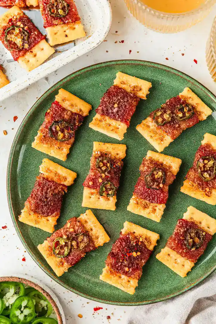 Sweet & Spicy Candied Bacon Crackers Recipe by Sunday Table