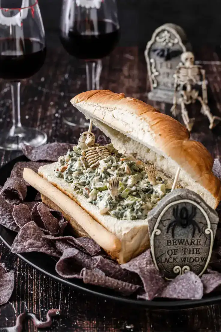 Lipton Spinach Dip in Halloween Bread Bowl Recipe by Celebrations at Home Blog