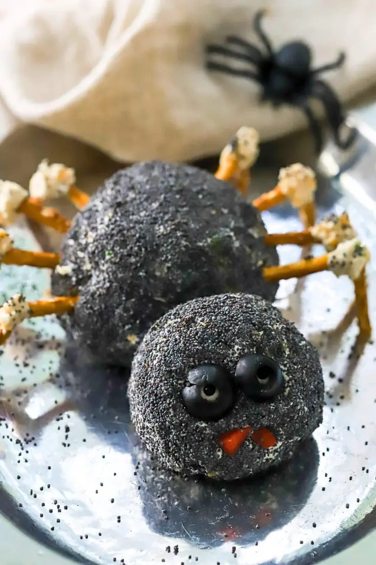 Spooky Spider Cheese Ball for Halloween Recipe by Suburban Simplicity