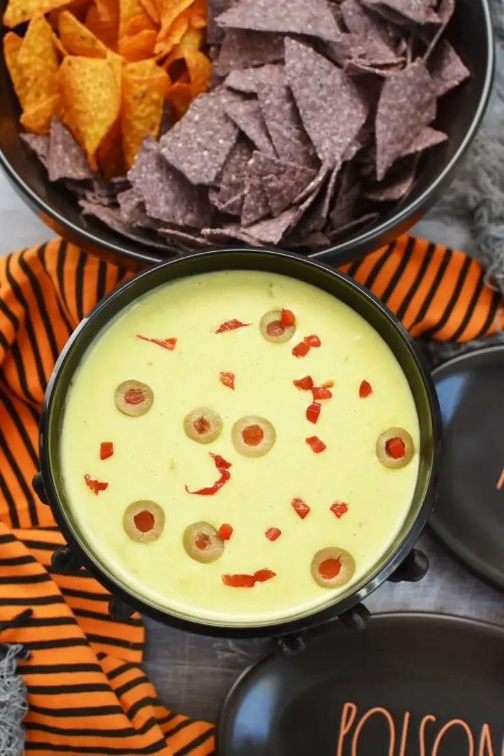 Halloween Chili Con Queso Dip Recipe by Sizzling Eats