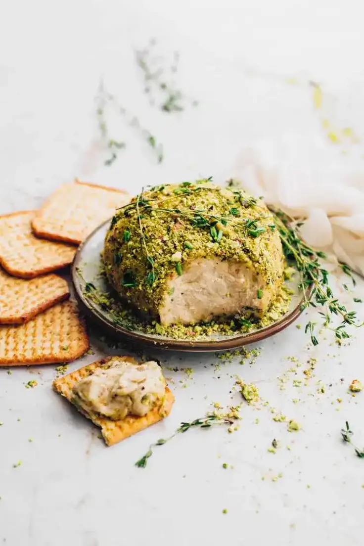 Herbed Vegan Cheese Ball Recipe by Nutriciously