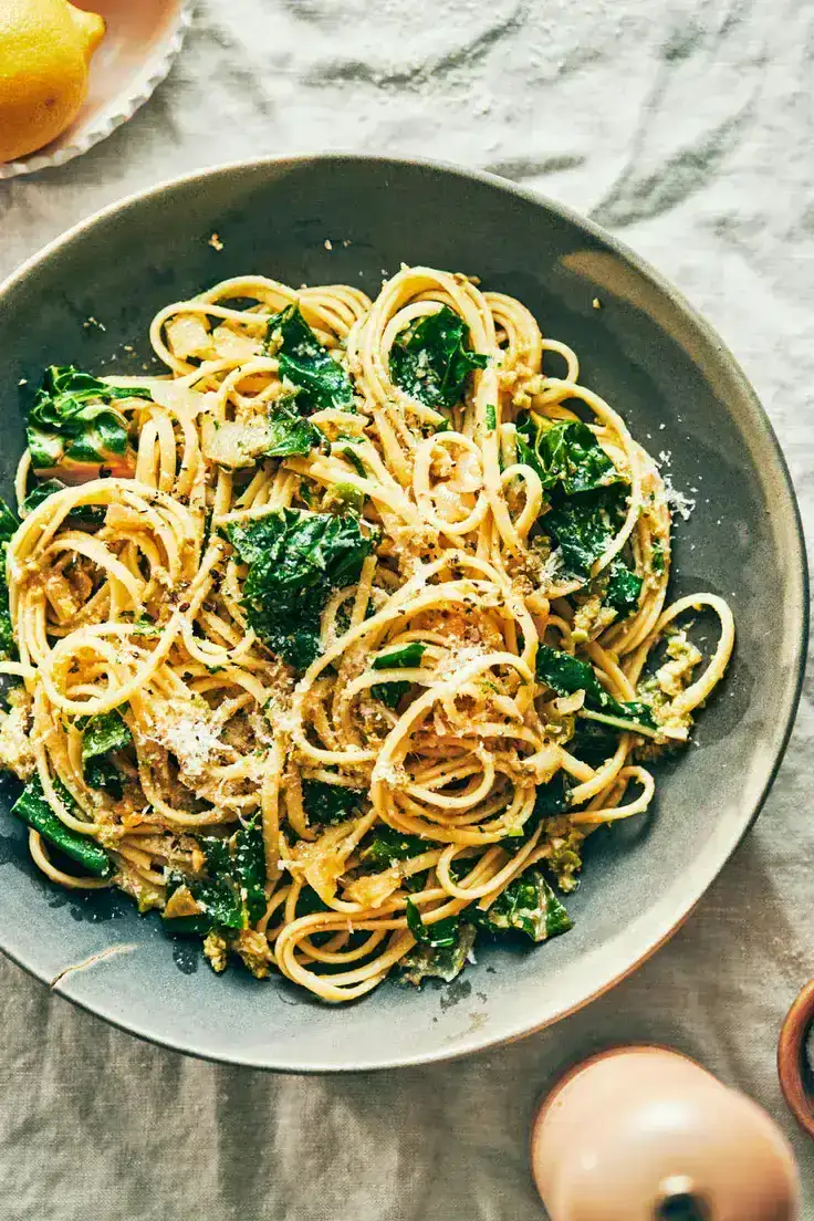 Lemon Swiss Chard Pasta Recipe by Evergreen Kitchen
