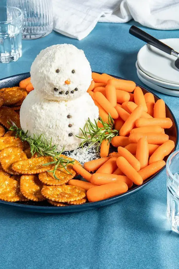 Snowman Cheese Ball Recipe by Ain’t Too Proud to Meg