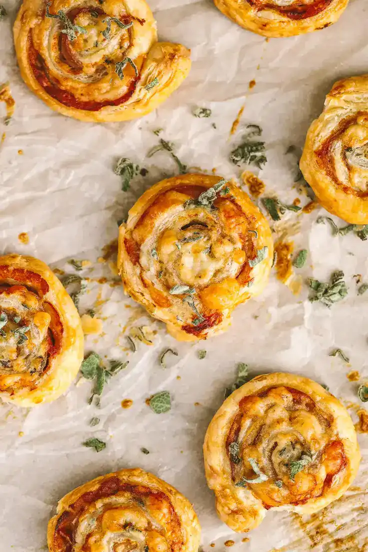 Prosciutto, Sage & Gruyere Puff Pastry Pinwheels Recipe by Cooking in my Genes