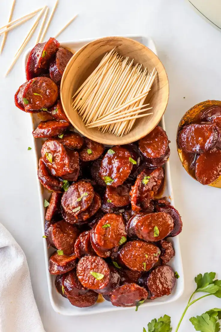 Slow Cooker Candied Kielbasa Recipe by Recipe Girl