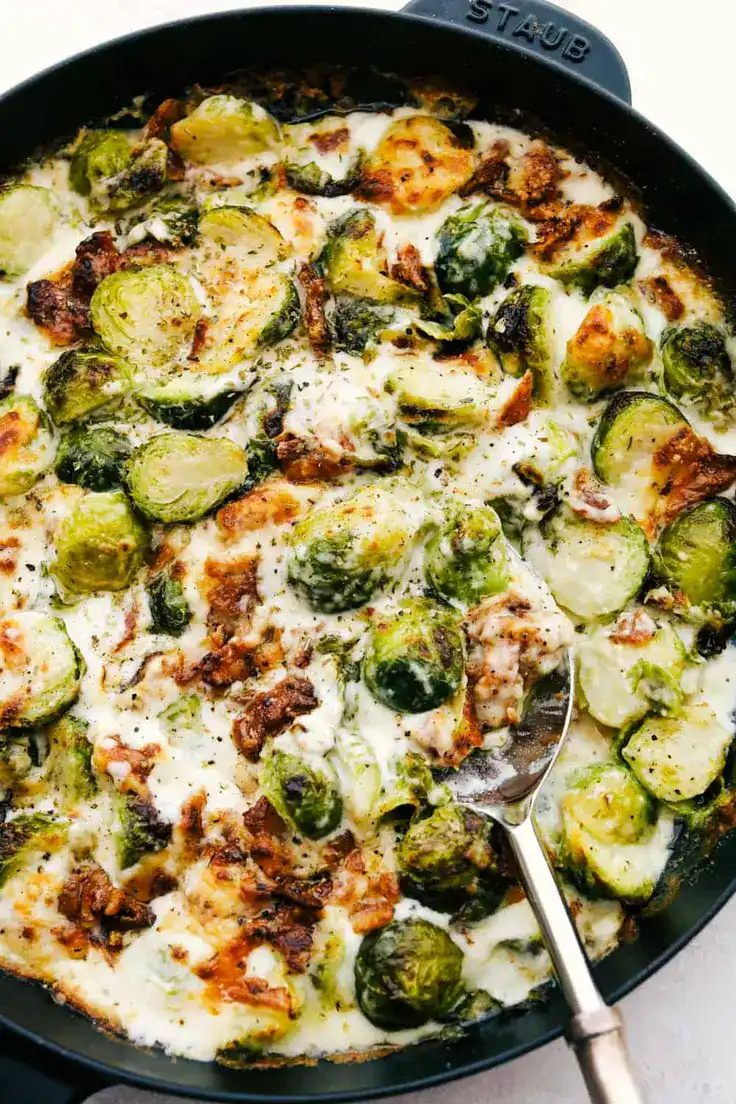 Creamy Parmesan Brussel Sprouts Gratin Recipe by The Recipe Critic