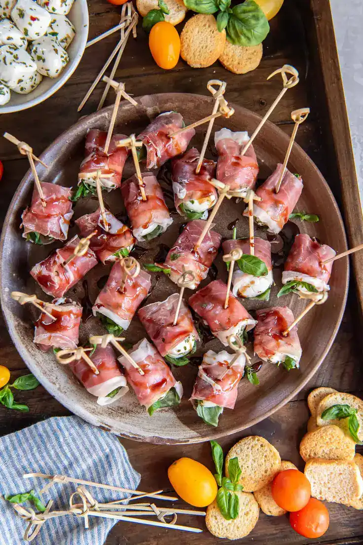 Prosciutto Wrapped Mozzarella Bites Recipe by From Valeries’s Kitchen