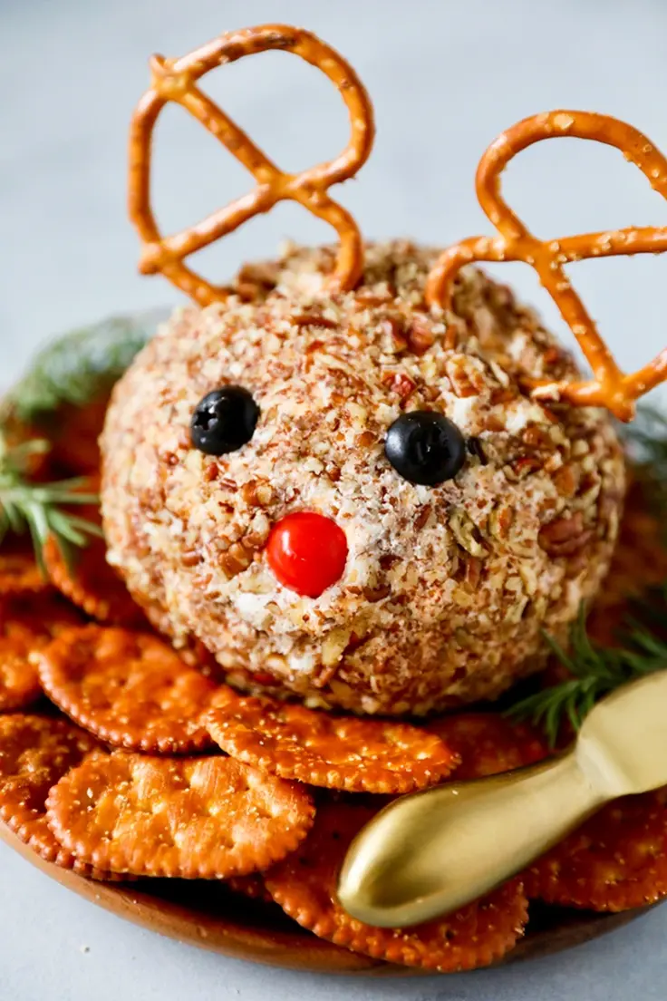 Rudolph Christmas Cheese Ball Recipe by Number 2 Pencil