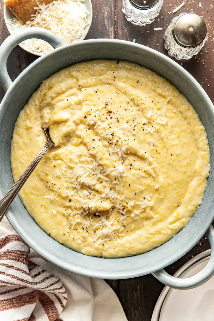Cheesy Polenta Recipe by So Much Food Blog

