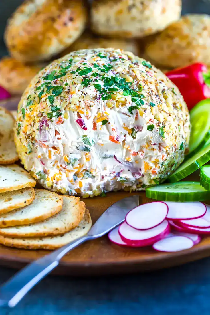 Veggie Cream Cheese Ball Recipe by Peas and Crayons