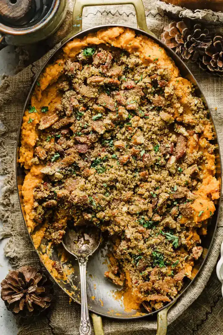 Savory Sweet Potato Casserole Recipe by Britney Breaks Bread
